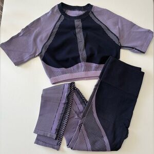 Purple and Navy Fabletics Activewear Set